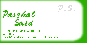 paszkal smid business card